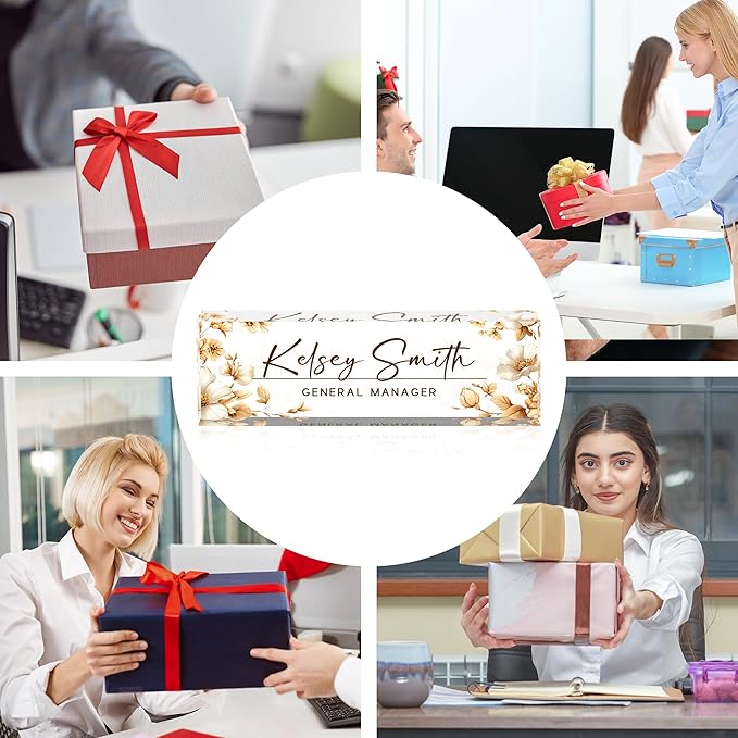 Custom Desk Name Plate Personalized, Acrylic Name Plate for Desk, Office Desk Decor for Women and Men, Employee Appreciation Gifts Office Gifts for Boss, Manager, Teacher, Nurse