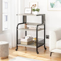 GarveeLife Printer Stand with Power Outlets, 3-Tier Rolling Printer Table with Lockable Wheels, Heavy Duty Printer Cart with Adjustable Shelves, Utility Storage Cart for Home, Office, Gray