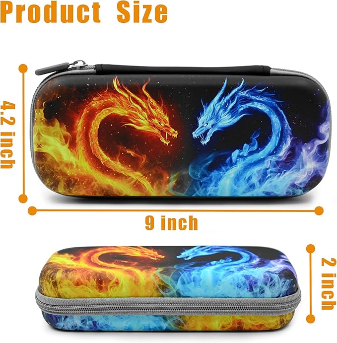 Dragon Pencil Case Zip Pencil Box Multi Pouch Holder Desk Organizer For Boys Girls School Office