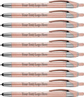 SyPen Personalized With your Custom Logo or Text Pens-Pack of 450- for Marketing, Parties, and Events, 2 in 1 Capacitive Stylus & Ballpoint Pen Compatible With Touchscreen Devices, Blue Ink,Rose Pens