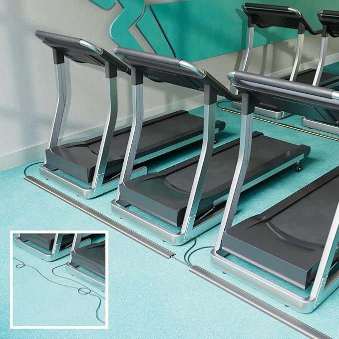 D-Line 6ft Floor Cord Cover, Made in USA Linkable Cable Protector, Hide Extension Cords, Protect Cords, Prevent Cable Trips, Cord Hider, Heavy Duty - Cord Cavity = 1.18" (W) x 0.39" (H), Black/Yellow