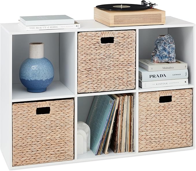 Best Choice Products 6-Cube Storage Organizer, 13.5in Shelf Opening, Bookcase, Display Shelf, Customizable w/ 3 Removable Back Panels – White