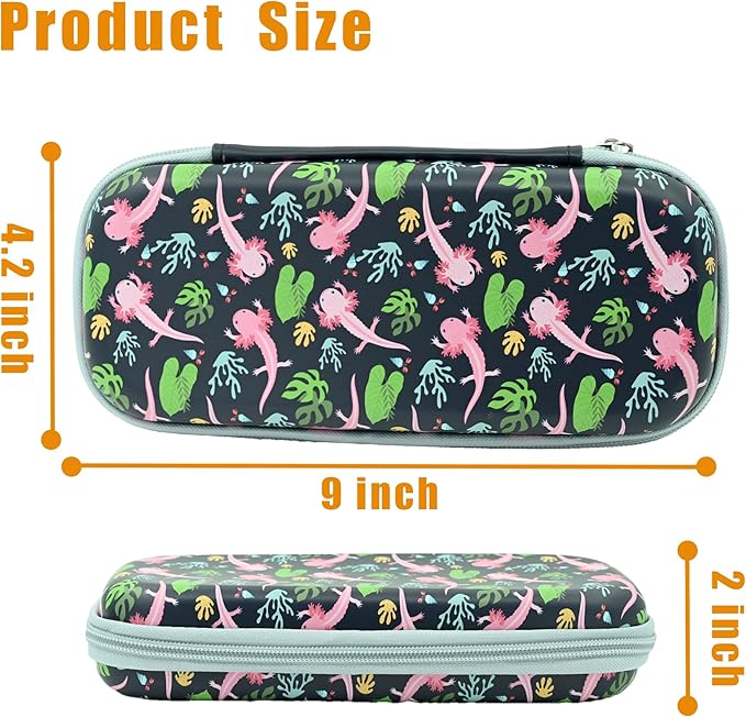 Axolotl Pencil Case Zip Pencil Box Multi Pouch Holder Desk Organizer For Boys Girls School Office