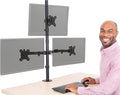 Stand Steady Triple Monitor Desk Stand with Clamp-On Base, for Home or Office Use, Height Adjustable Computer Monitor Stand with Full Articulation Mounts, Fits Most LCD/LED Monitors 13-32 Inches