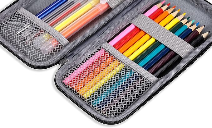 iDream365 Upgraded Hard Pencil Case Box for Adults,Durable Pen Carrying Case with Zipper-Grey