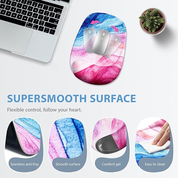 Ospelelf Wrist Rest for Keyboard and Mouse Ergonomic Mouse Pad with Wrist Support Memory Foam Wrist Rest for Computer Keyboard,3-in-1 Gel Mouse and Keyboard Pad for Office Colorful