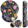 Mouse Pad and Keyboard Wrist Rest Support, with Non-Slip PU Base,Gel Mouse Pad with Coaster,Pain Relief for Gaming, Computer,Office -Floral Background