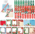 24 Sets Christmas Sticky Notes with Ballpoint Pens, Christmas Notepads Winter Memo Pad Bulk Christmas Gifts for Coworkers Holiday Decoration Party Favors Office Home Supplies