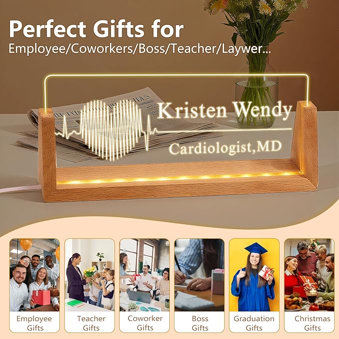 Ships Next Day, Custom Name Plate for Desk - The Doctor Light Up Acrylic Desk Name Plate Personalized Elegant Office Gifts for Doctor Appreciation Gifts, Office Decor for Women Men