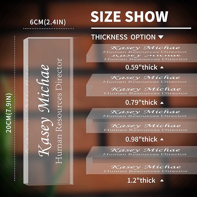 Custom Engraved Name Plate for Desk, Acrylic Desk Name Plate Personalized, Office Desk Decor for Women Men, Acrylic Desk Accessories, Office Gifts for Boss Manager Teacher, Employee Appreciation Gifts