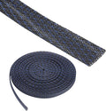 100ft PET Expandable Wire Loom 1 Inch, PET Braided Wire Sleeving Cable Management Sleeve Tubing [for Audio Video Home Office Cord Protector]-Black Blue