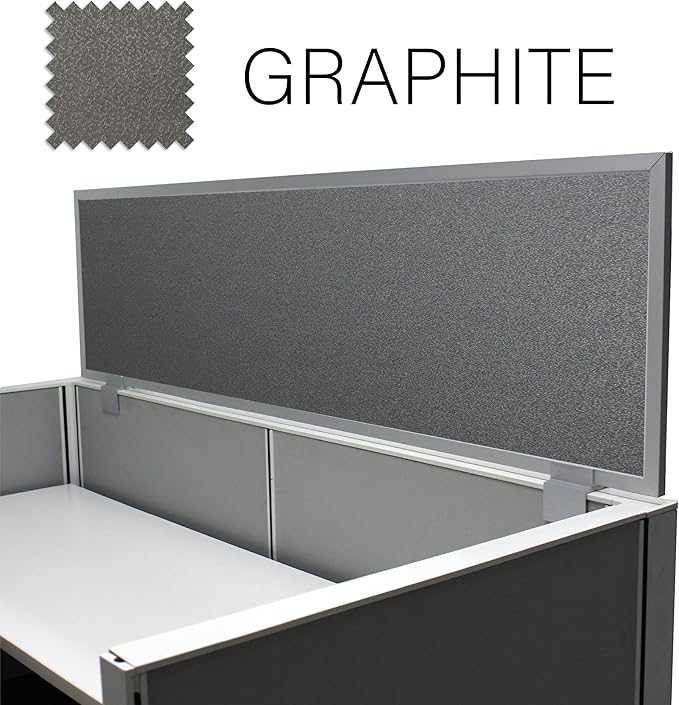 OBEX Acoustical Cubicle Privacy Screen Extender Desk Panel & Office Divider, Add Separation & Block Noise, 18" x 72", Graphite