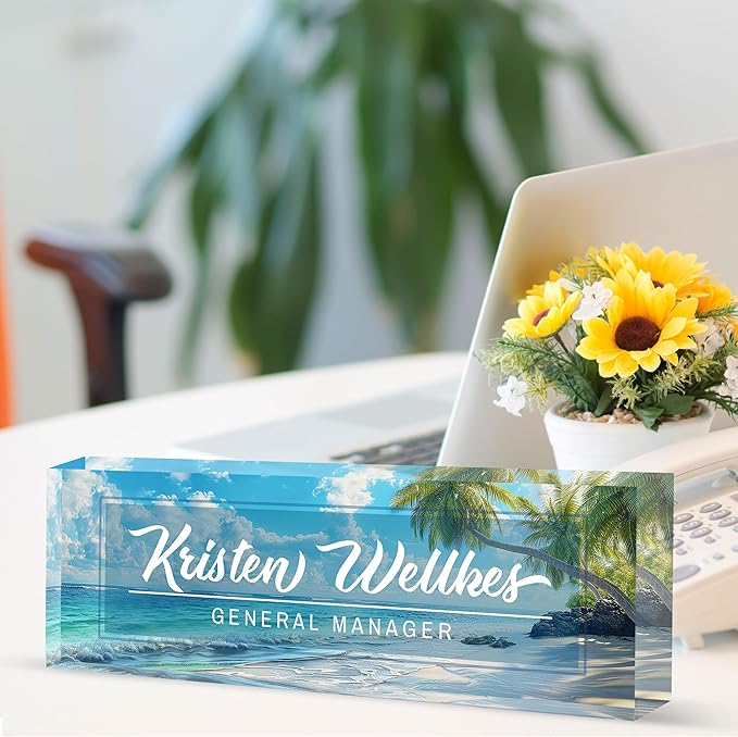 Custom Name Plate Personalized, Acrylic Desk Plate, Office Decor for Women and Men, Employee Appreciation Gifts for Boss, Manager, Teacher, Nurse