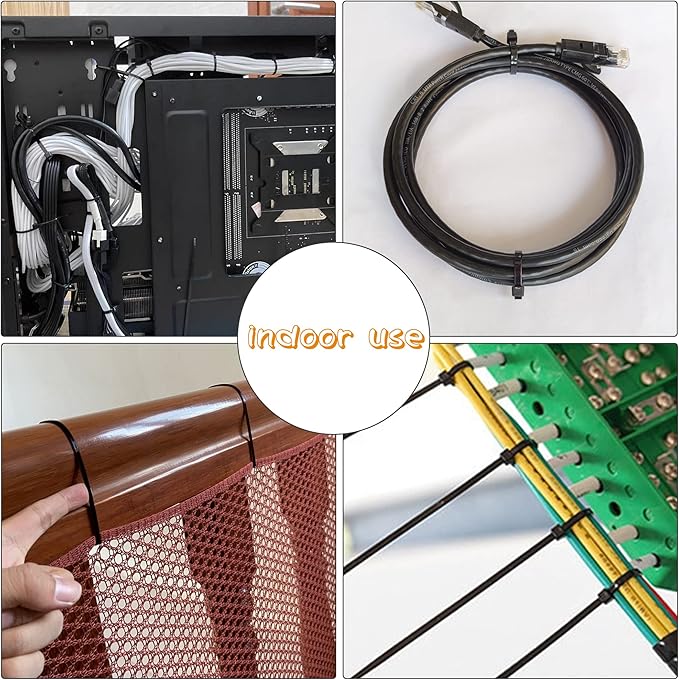 Zip Ties 12 inch 1000 Pack Black, 50 lbs Tensile Strength, Self-Locking Nylon Cable Ties, UV Resistant Plastic Wire Ties for Indoor and Outdoor Use by EMINCOUP