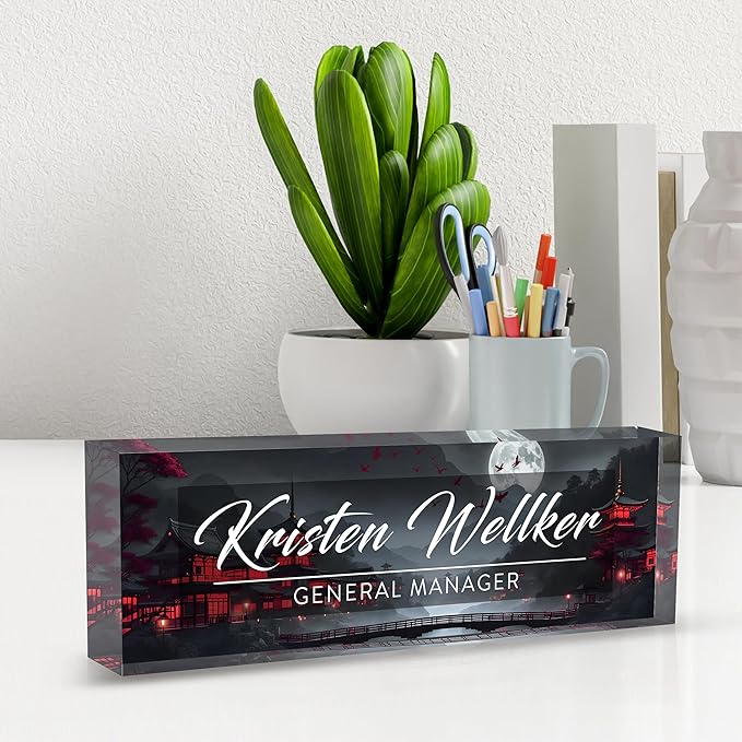 Desk Name Plate Personalized, Name Plate for Desk, Office Desk Decor for Women & Men, The Office Gifts Employee Appreciation Gifts for Boss, Manager, Teacher, Nurse