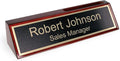 ExcelMark Wood Business Desk Name Plate (Rosewood w/Card Holder)