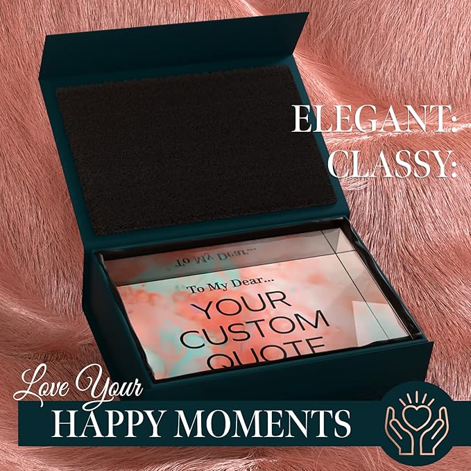 Personalized Gifts, Custom Quote Block Letter Board,Crystal-Clear Acrylic with Gift Box,17 Styles, Holiday and Christmas Gift for Mom, Dad, Girlfriend, Him or Her, Husband, Wife (4"x6", Stella)