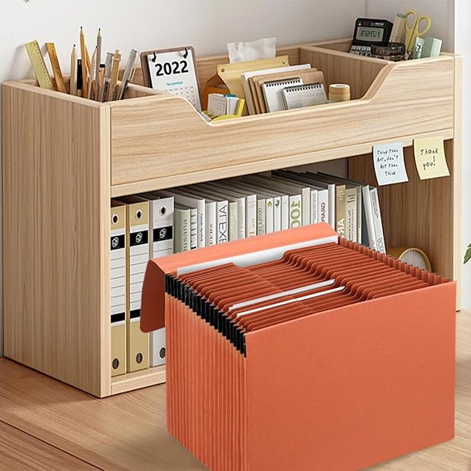 3 Packs Heavy Duty Expanding File Folder Organizer,21 Pockets Accordion File Organizer,A-Z,1/3 Cut Tabs,Letter Size,17.5Inch Expansion