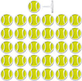Tennis Ball Push Pins, for Cork Board, Maps, or Lapel Pin Use, Designed in The USA, Tennis Pins, Set of 32