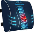 Lumbar Support Pillow for Office Chair, Car Seats and Home Desks, Ergonomic Back Support with Double Adjustable Straps, Machine Washable Cover, Gray