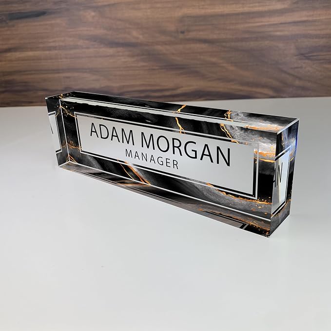 ARTBLOX | Custom Name Plates for Desk, Ideal Office Decoration for Men and Women, Clear Acrylic Desk Name Plate