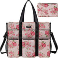 IBFUN Utility Tote Bag with 14/24 Pockets Zip Top Teacher Tote Bag for Teacher/Work Women