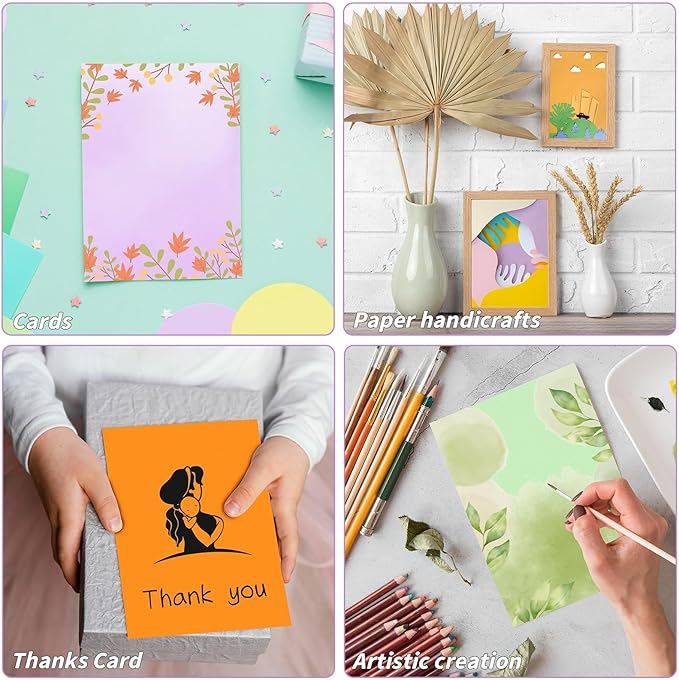 5" x 7" Cardstock 30 Colors, 300 Pack Colorful Thick Paper Cardstock Blank Colored Cards Stock for Invitations, Greeting Cards Making, Postcards, Photos, 250GSM Thick Paper Colorful