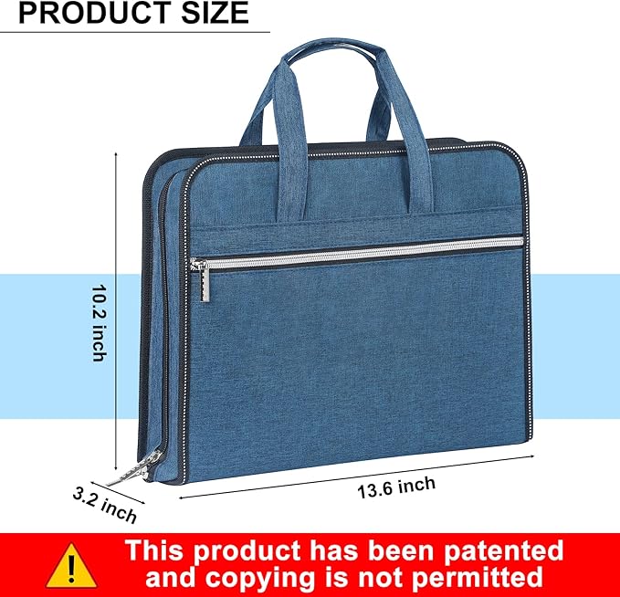 SEEKIND Heavy Duty Accordian File Organizer with Handle,26 Pockets Expanding File Folder, Portable Cloth Document Organizer Accordion File Keeper for Letter Size / A4 File, for Office, School-Teal …