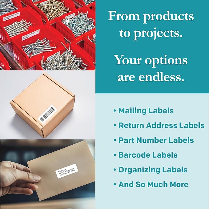 Premium Label Supply White Sticker Return Address Labels – 1-3/4" x 2/3" – Laser/Inkjet Compatible – (60 per Sheet), 100 Sheets – 6,000 Total Adhesive Labels