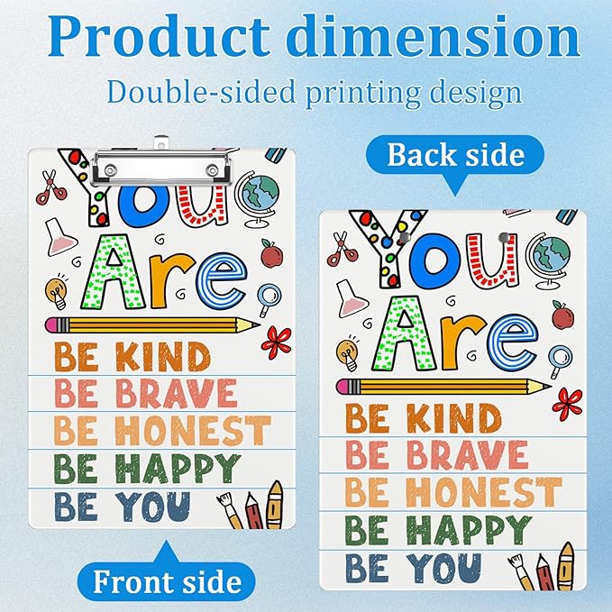 You are Teacher Clipboard Decorative Clip Board with Metal Clip A4 Standard Size 12.5" X 8.7" for Teacher Students Nurses Office