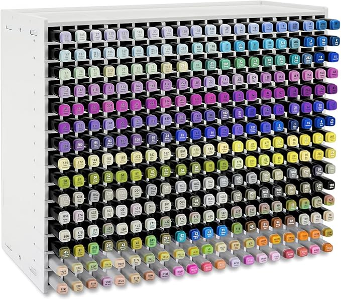 Marker Organizer, 300 Slots Marker Holder Organizer, Marker Storage with Divider Art Marker Rack for Pens Colored Pencils Art Brushes Adjustable Pencil Holder for Desk Organizer