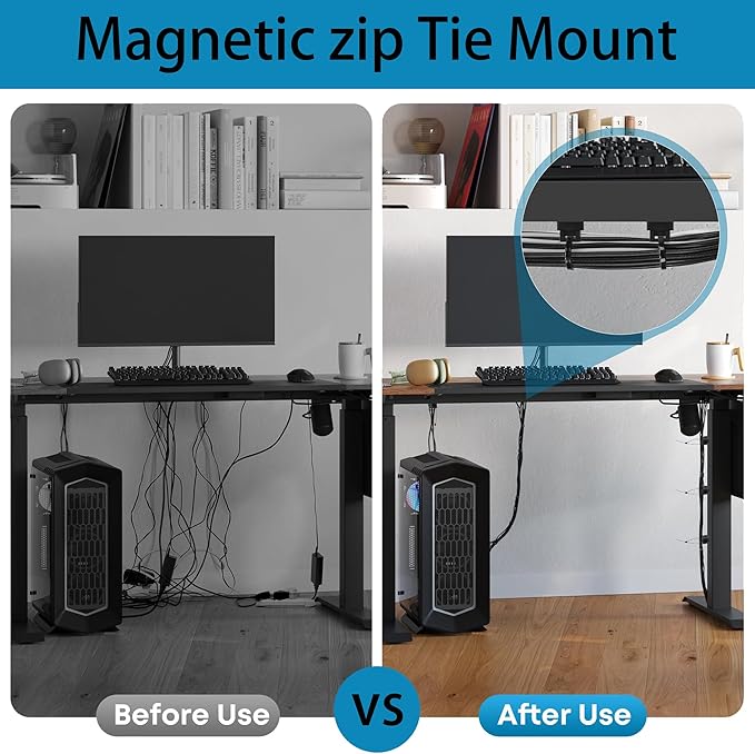 Magnetic Zip Tie Mount, 10 Pack Tie Mounts, Magnetism Wire Clamps，Magnet Zip Ties Holders，22mm magnetic cable management