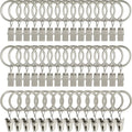 LLPJS 44 Pack Curtain Rings with Clips, Curtain Clip Rings Hooks, Bow Hanger Clips for Hanging Drapery Drapes Bows, Ring 1 inch Interior Diameter, Fits up to 5/8" Rod, Matte Silver