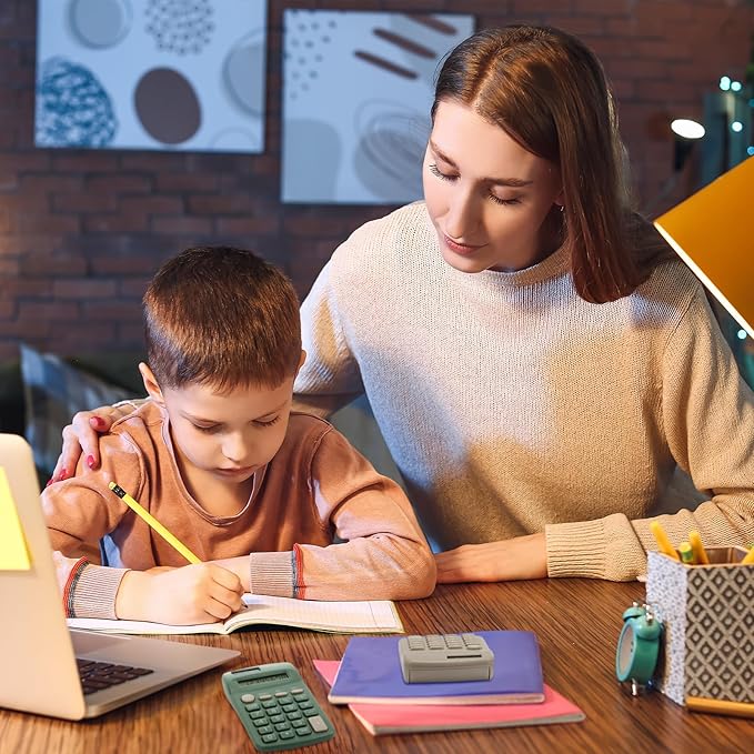 48 Pcs Operation Christmas Pocket Size Solar Calculators Bulk for Classroom Mini Basic Calculator Solar Battery Dual Power 8 Digit Display for Kids Student School Office Accounting Tool