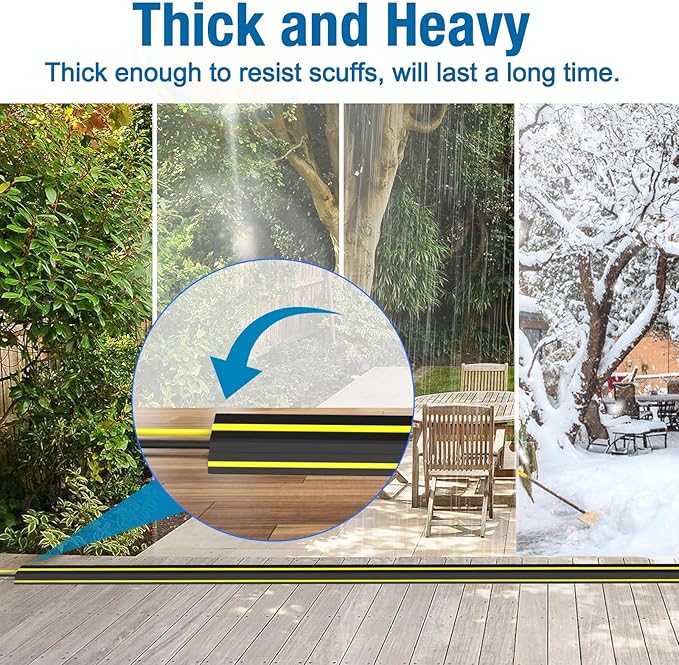 Eapele 6.5ft Cable Protector Cord Cover for Floor, Heavy Duty PVC Duct Easy to Unroll, Prevent Trip Hazard for Home Office or Outdoor Settings