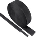 Black 2:1 Ratio Automotive Heat Shrink Braided Sleeving,Wear-Resistant Flat Woven Shrinkable Sleeve Fabric Car Cable Wires Hoses Protection (3/4"-66ft)