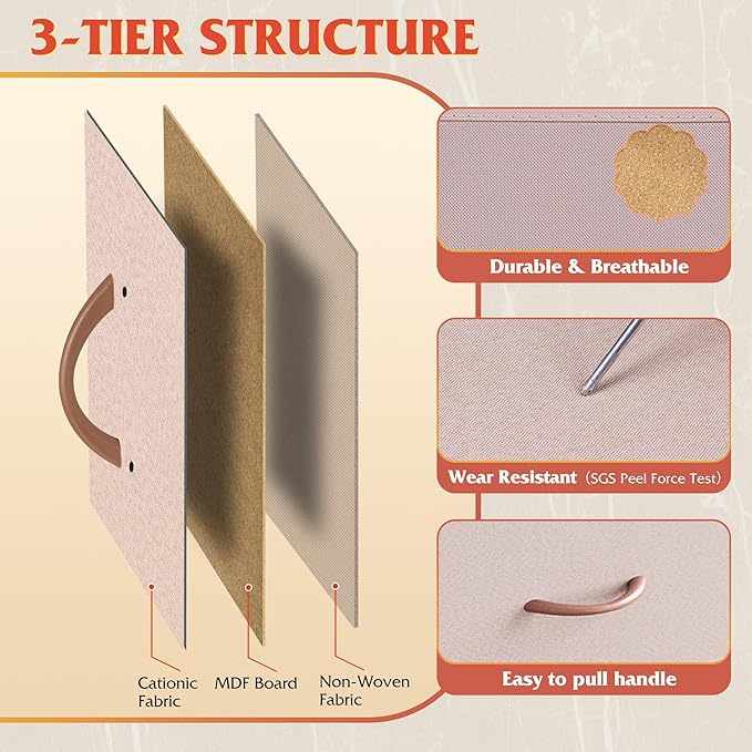 WLIVE 9-Drawer Dresser, Fabric Storage Tower for Bedroom, Hallway, Entryway, Closet, Tall Chest Organizer Unit with Fabric Bins, Steel Frame, Wood Top, Easy Pull Handle, Pink