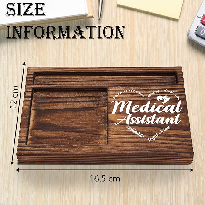 Medical Assistant Sticky Note Holder Wooden, Thank You Gifts for Nurse Nursing Nurses MA Week Gift for Doctors Office Staff Appreciation, Healthcare Worker Self-Stick Note Pad Holders TZP34