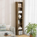 6 Cube Storage Organizer Single Row, Cube Shelf with Heavy-Duty Thick Boards, 13.31" L x 9.37" W x 72.36" H, Smooth Easy-Clean Panels, Simple Assembly, for Living Room Bedroom Office, Brown
