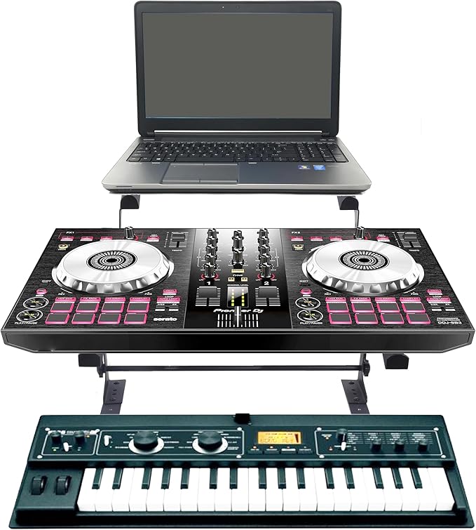 STRONG HOLD SH-LS27 Controller Stand, DJ Laptop Stand Height Adjustable Width Adjustable