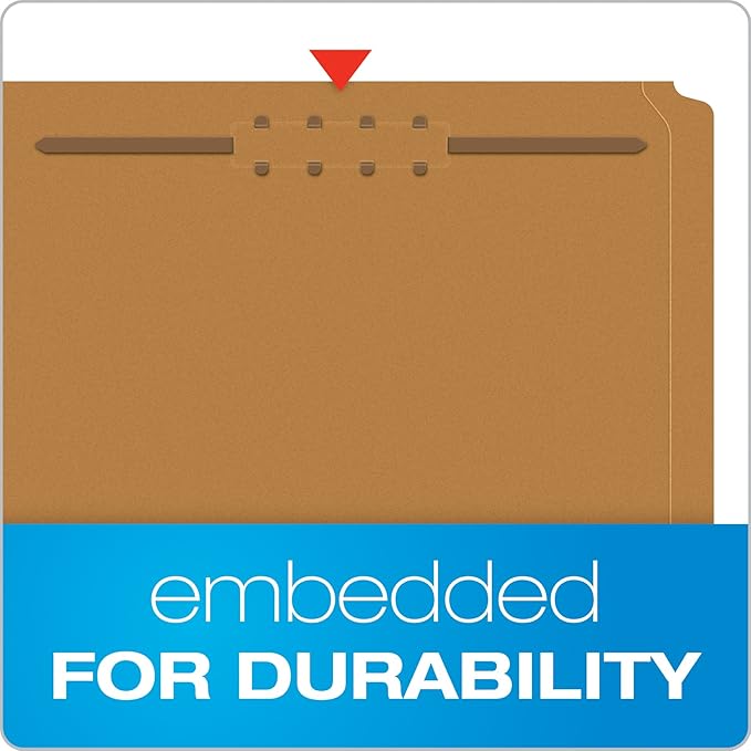 Pendaflex Kraft Fastener Folders, Letter Size, 1 Fastener, 1/3 Cut, 50/BX (FK211) | (Pack of 5)