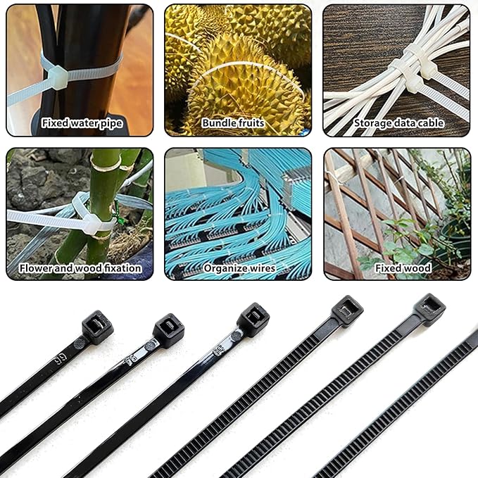 340 Pcs Self Adhesive Cable Zip Tie Mounts Set | 170 Pcs Cable Tie Mounting Base,3/4" | 170 Pcs Zip Ties,8" | Black,Cable Clip,Wire Management Clips,Wall Ties Fixing Mount,Wire Holders for Cables