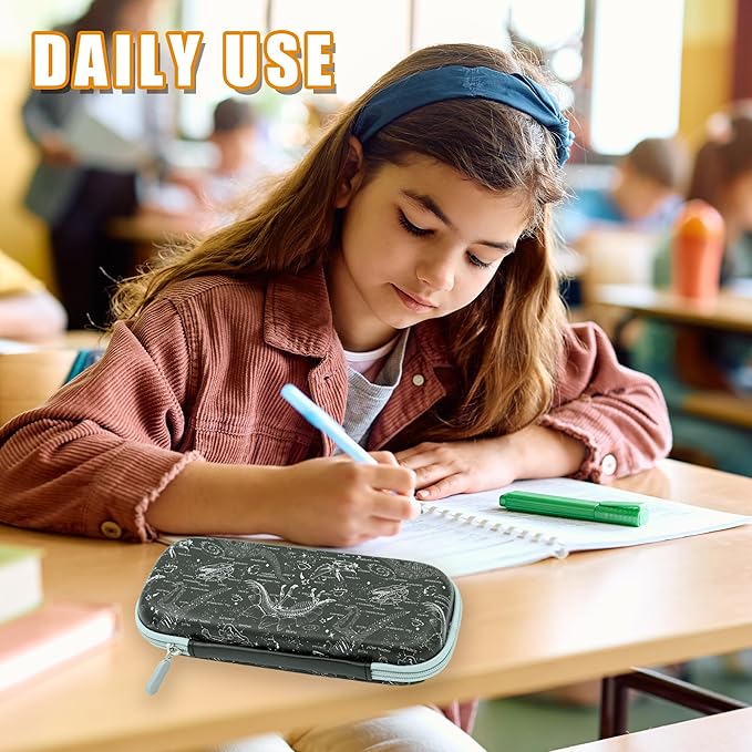 Dinosaur Pencil Box Zip Pencil Case for Boys Girls School Organizer Pencil Bag Large Capacity Pencil Pouch