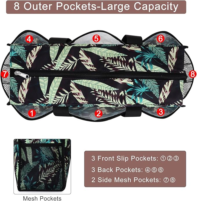 Utility Tote Bag with Laptop Compartment Luggage Sleeve Zippered Multi-pocket Commute Shoulder Purse for Nursing/Work
