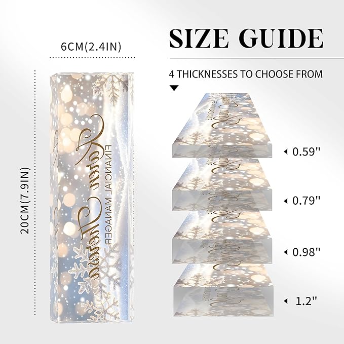 Custom Office Name Plate, Personalized Gifts for Women & Men, Appreciation Gifts for Employees, Office Desk Accessory (Shining Snowflake)