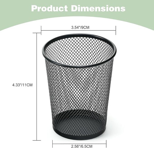 12 Packs Pen Holders, Mesh Pen Cup, Metal Pencil Holders for Desk, Multifunctional Organizer for Office School Home Makeup Brush (Black)