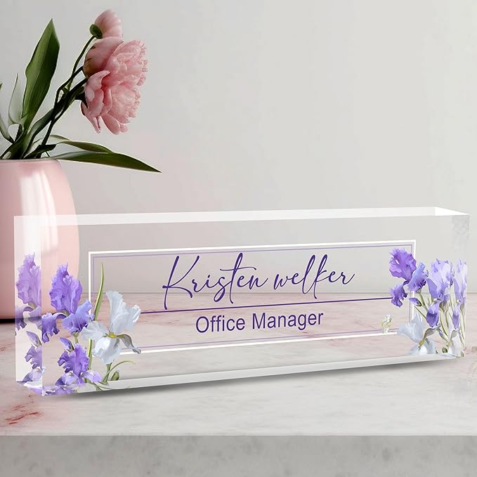 Name Plate for Desk Desk Name Plate Personalized, Office Desk Decor for Women & Men, Employee Appreciation Gifts The Office Gifts for Boss, Manager, Teacher, Nurse