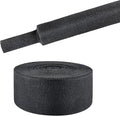 Black 2:1 Ratio Automotive Heat Shrink Braided Sleeving,Wear-Resistant Flat Woven Shrinkable Sleeve Fabric Car Cable Wires Hoses Protection (1-3/8"-26ft)