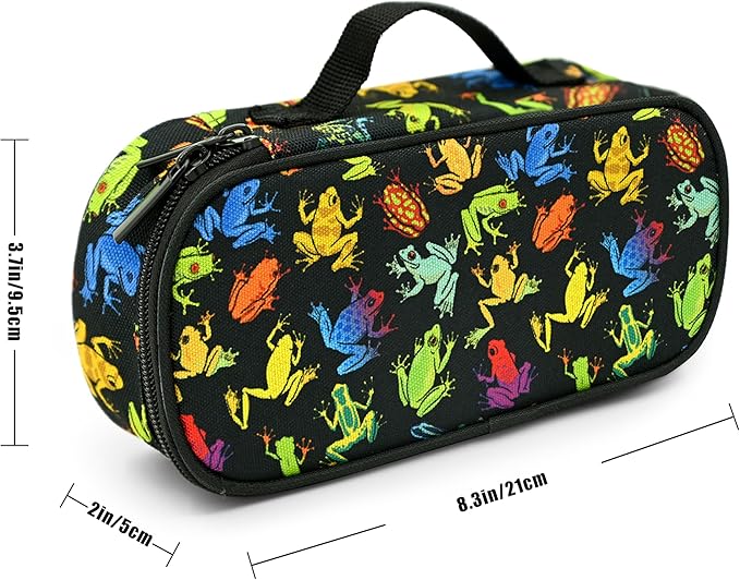 Frogs Pencil Case Pencil Pouch Large Capacity Pen Bag School Office Organizer Stationery Storage Box For Girls Boys Teen Kids