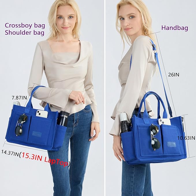 Canvas Tote Bag for Women,Women's Bags Crossbody Bags Work Laptop Tote Bag Large Handbags Purse for Travel Nurse Teacher